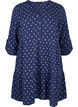 Short cotton muslin dress with polka dots, Blue, Packshot image number 0