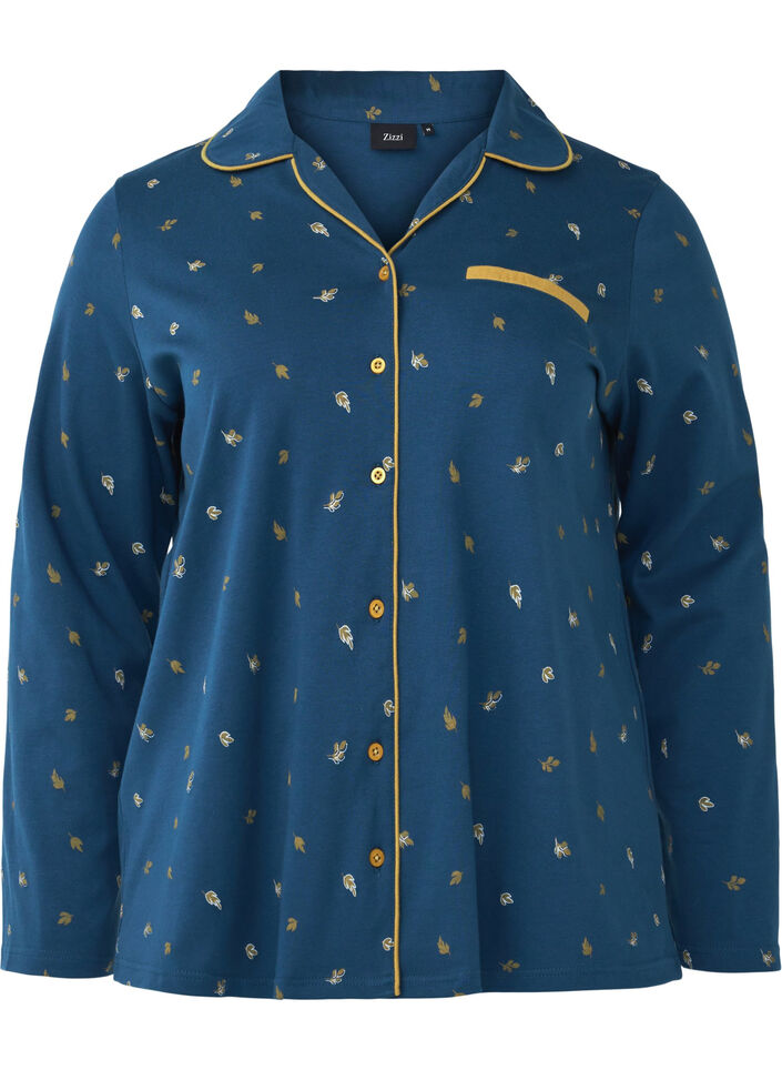 Cotton nightshirt, Blue Opal AOP, Packshot image number 0