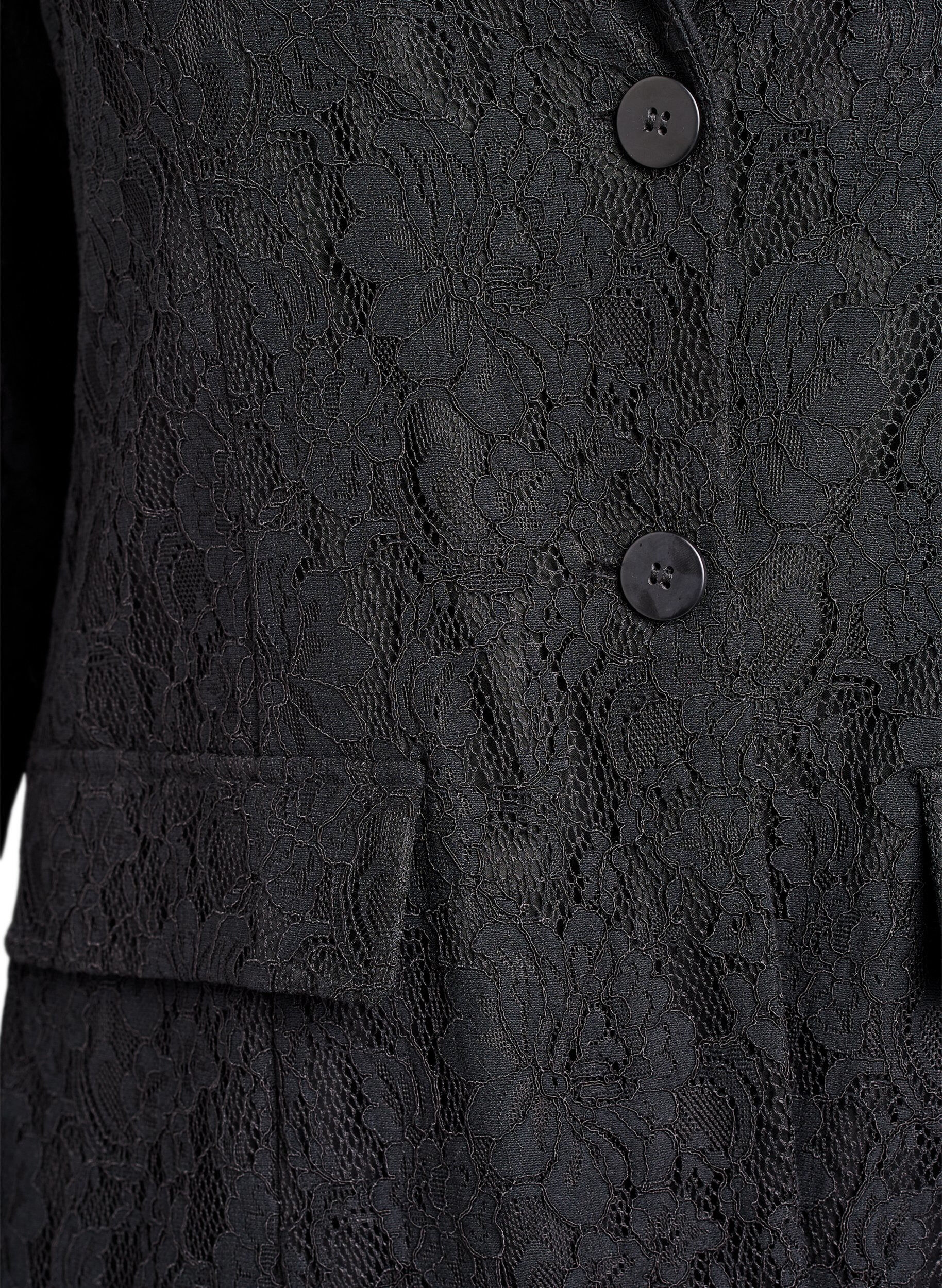 Zizzifashion Lace blazer with button closure, Black, Packshot image number 2