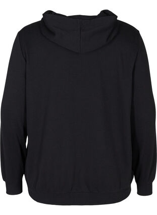 Sweatshirt with hood and pockets, Black, Packshot image number 1