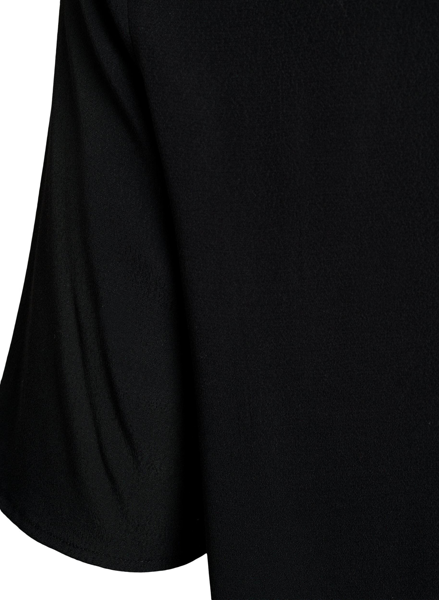 Zizzifashion Short-sleeved viscose blouse, Black, Packshot image number 3