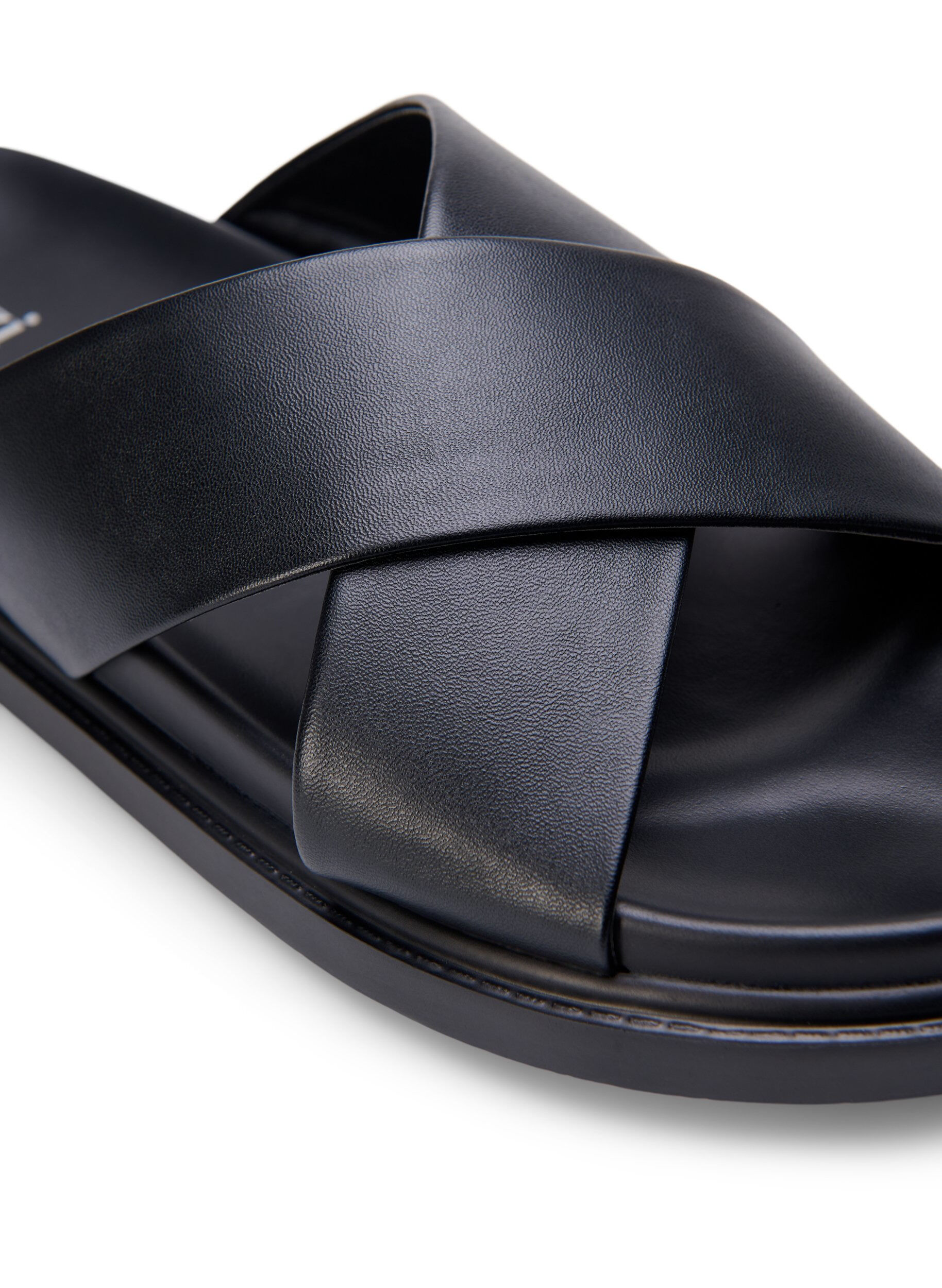 Zizzifashion Wide fit sandal with crossed straps, Black, Packshot image number 3