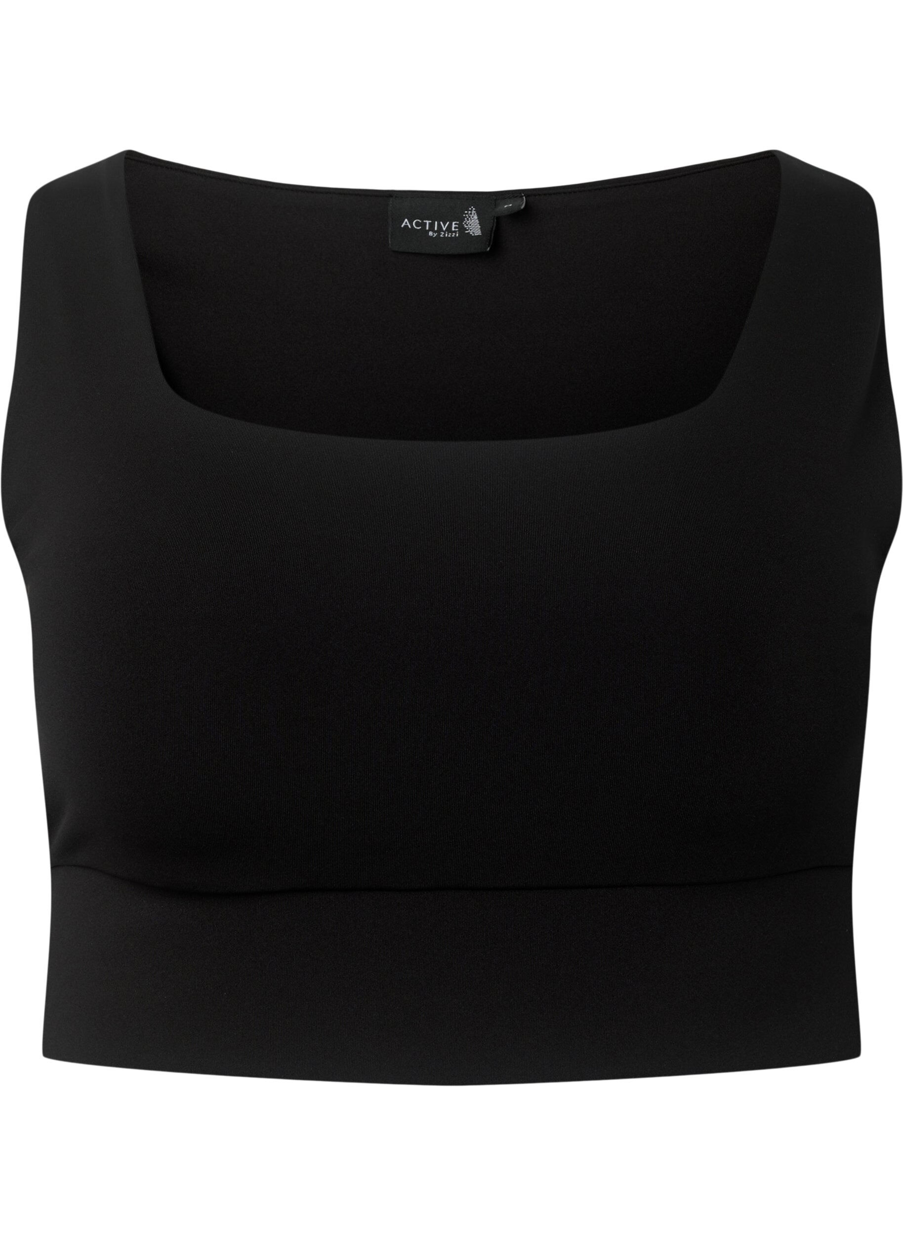 Zizzifashion Sports bra with square neckline, Black, Packshot image number 0