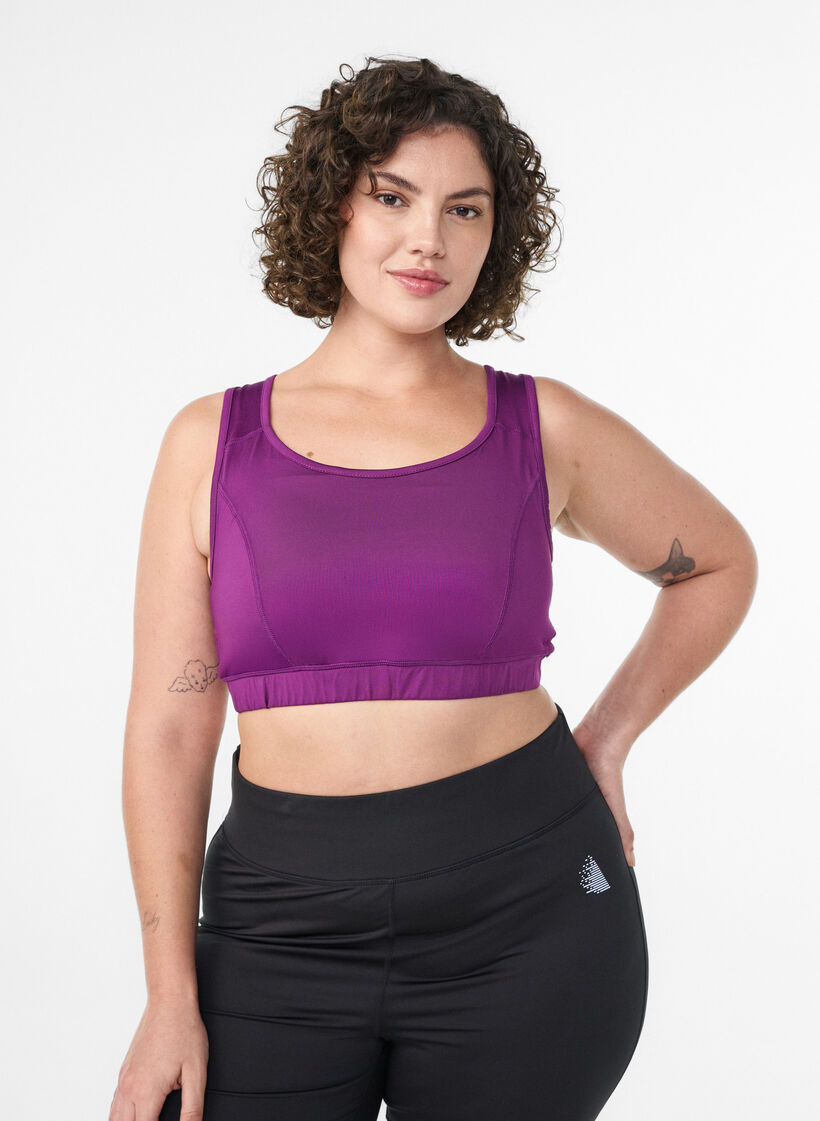 Sports bra with racerback, Purple, Model image number 0