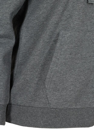 Sweat cardigan with zipper and hood, Dark Grey Melange, Packshot image number 3