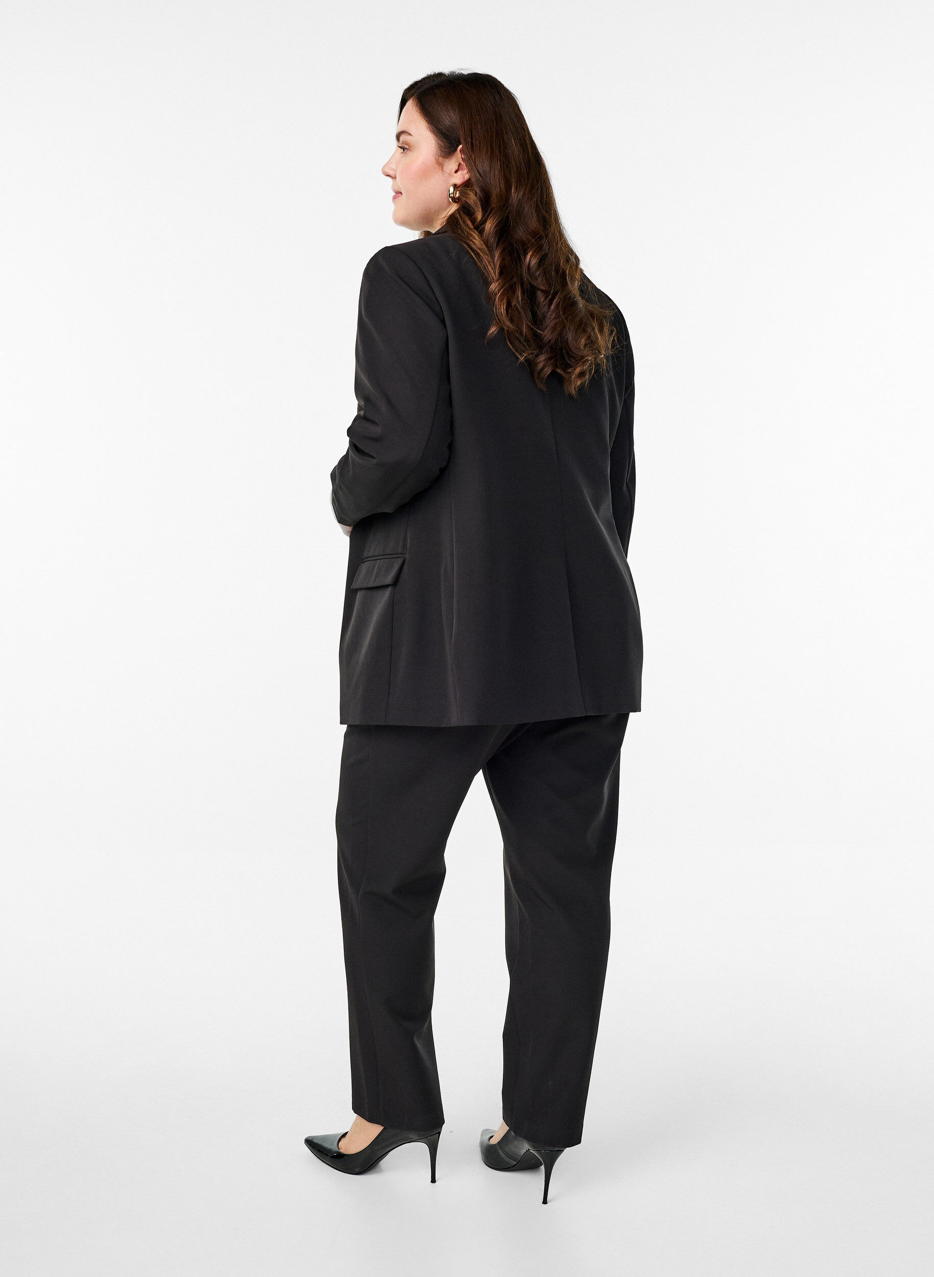 Zizzifashion Trousers with pockets and straight legs, Black, Model image number 1