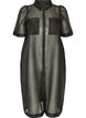 Organza dress with chest pockets and puff sleeves, Black, Packshot image number 0