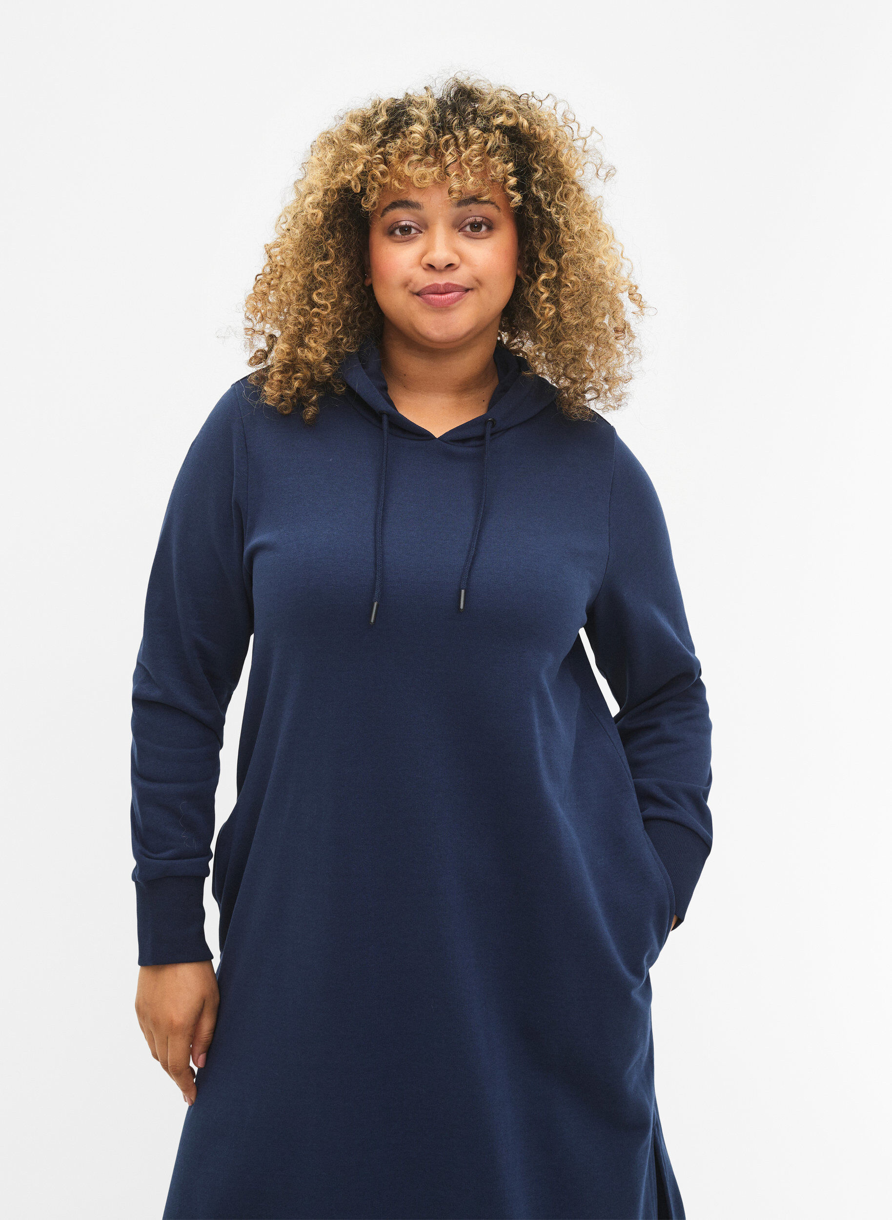 Zizzifashion Hooded sweatshirt dress, Dress Blues, Model image number 2