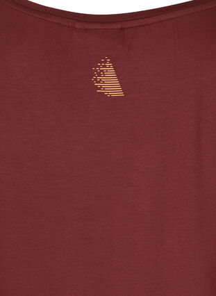 Sports t-shirt with print on the chest, Tawny Port, Packshot image number 3