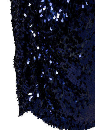 Dress with sequins and v-neckline, Evening Blue, Packshot image number 3