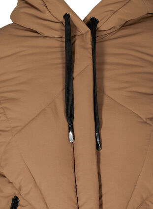 Short winter jacket with hood and pockets, Rubber, Packshot image number 2