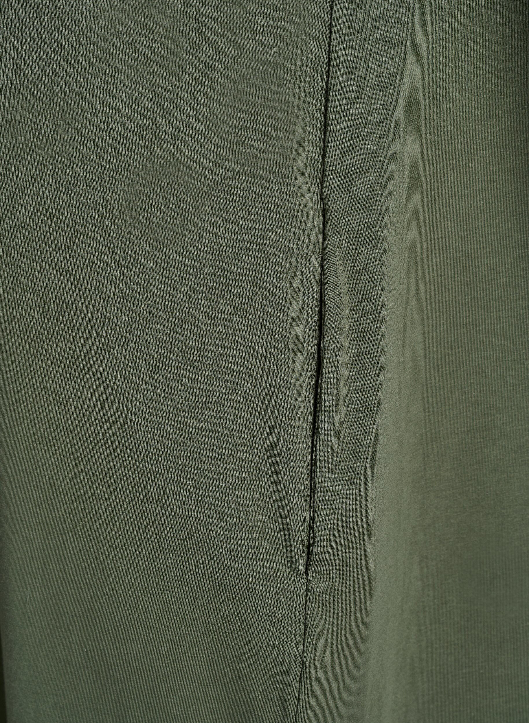 Zizzifashion Midi T-shirt dress with a V-neck, Green, Packshot image number 4