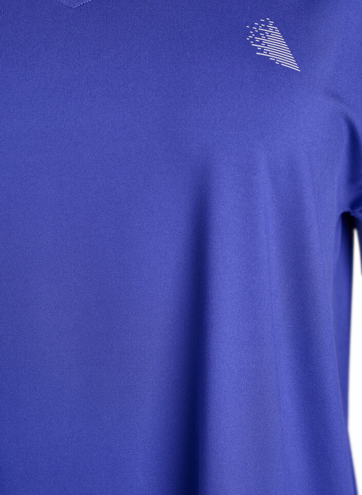 Short sleeve sport t-shirt with v-neck, Purple, Packshot image number 2
