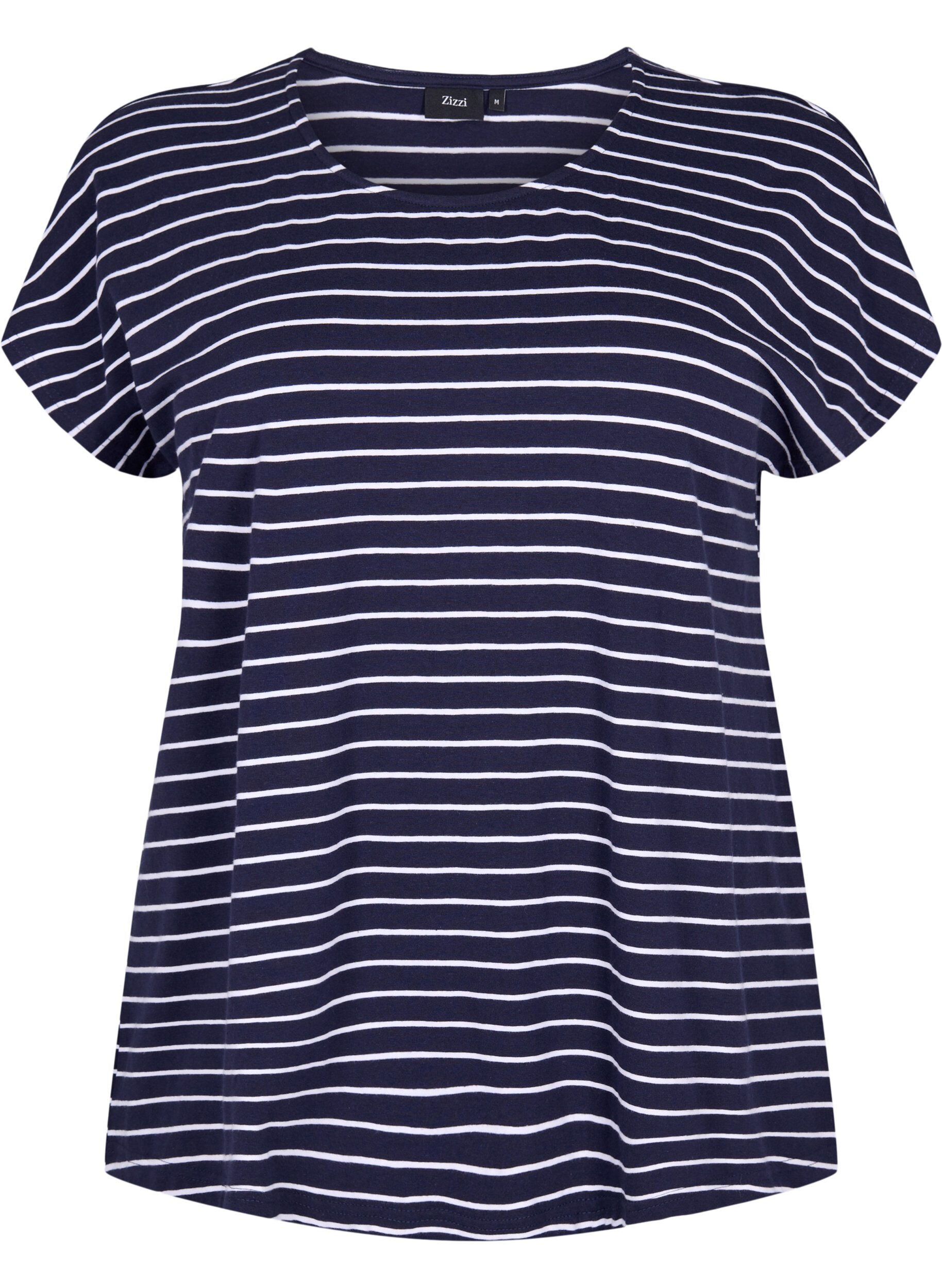 Zizzifashion Cotton t-shirt with stripes, Night Sky W. Stripe, Packshot image number 0