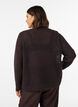 Knitted blouse with a textured openwork pattern, Brown, Model image number 2