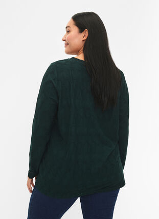 FLASH - Long sleeve blouse with structure, Scarab, Model image number 1