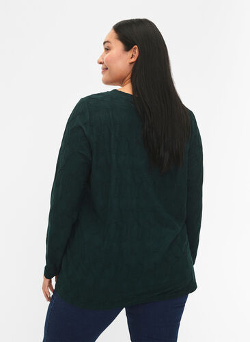 FLASH - Long sleeve blouse with structure, Scarab, Model image number 1