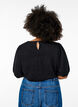 Structured blouse with short sleeves, Black, Model image number 2