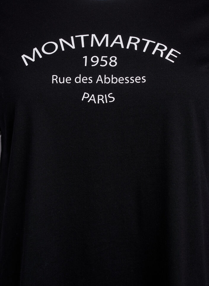 T-shirt with text print, Black w.An. Wh.Paris, Packshot image number 2