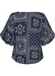 Viscose blouse with paisley print and balloon sleeves, Blue, Packshot image number 1