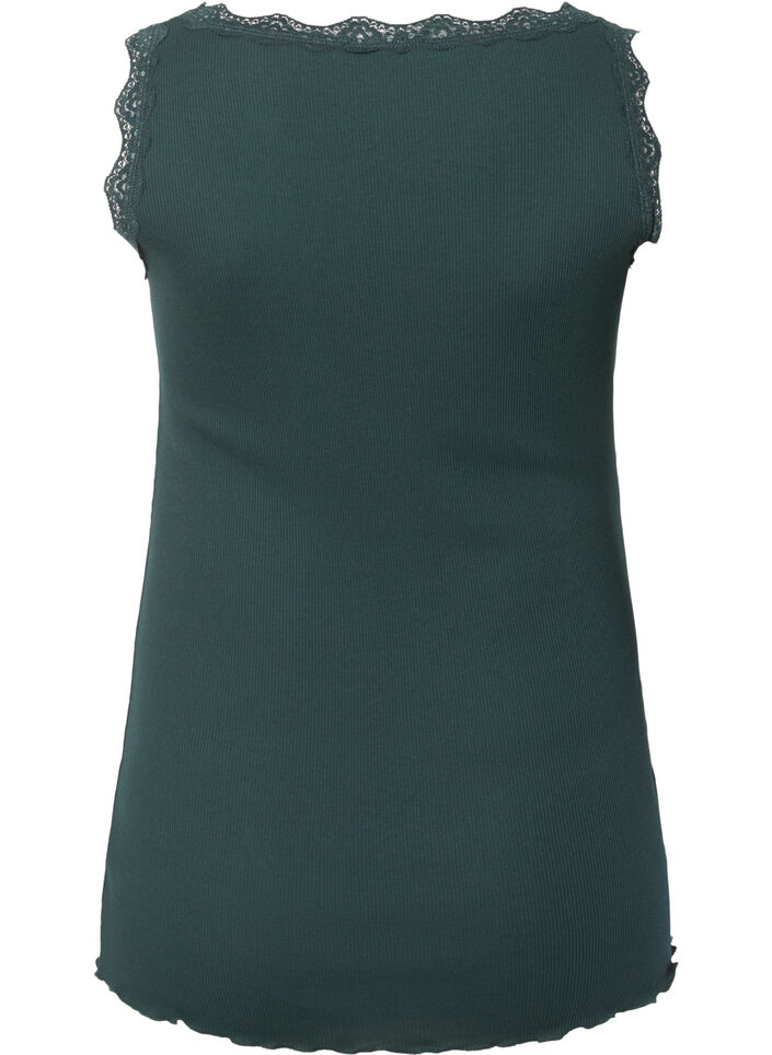 Top with lace trim, Green, Packshot image number 1