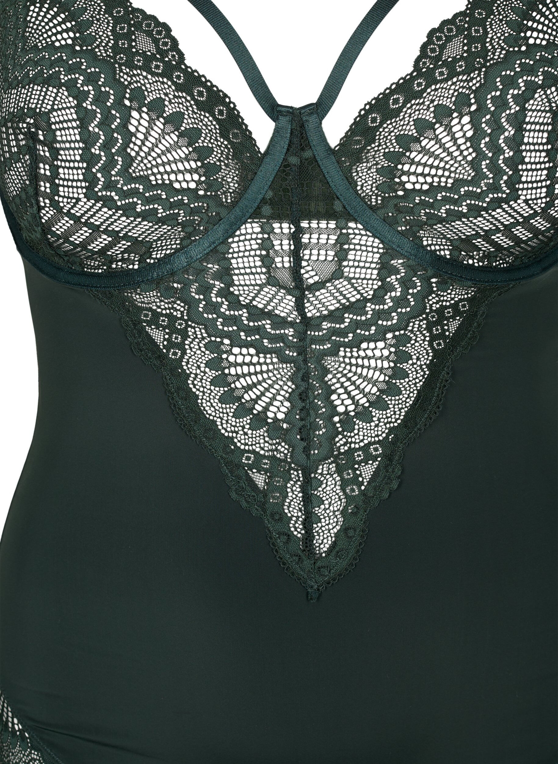 Zizzifashion Bodystocking with underwire and string detail, Scarab, Packshot image number 2