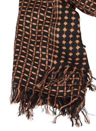 Viscose scarf, Black w. Copper, Packshot image number 1