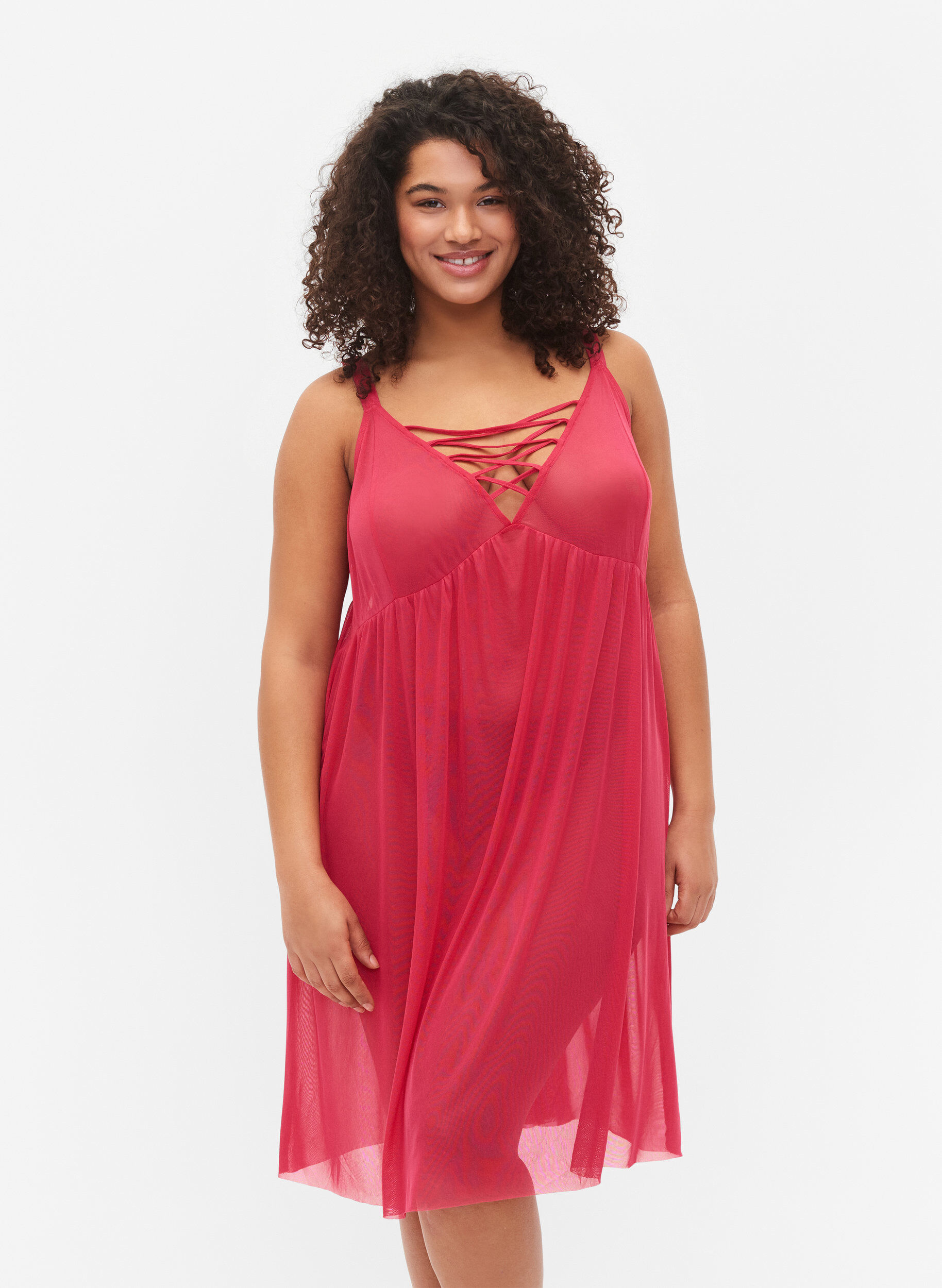 Zizzifashion Mesh nightdress with string, Jazzy, Model image number 0