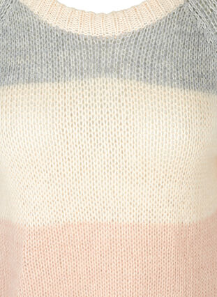 Striped knitted blouse with a round neckline, Nomad Comb, Packshot image number 2