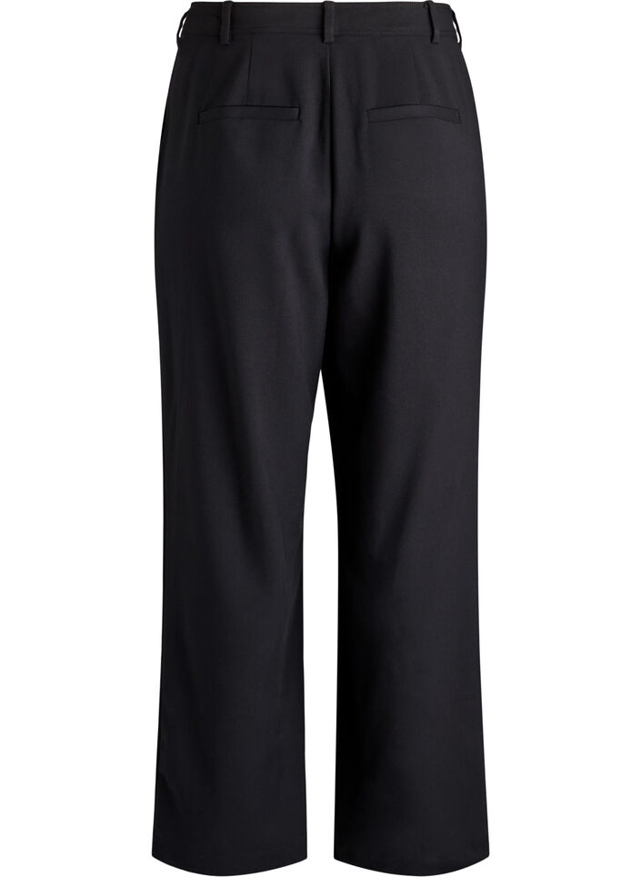 Suit trousers with high waist and straight fit, Black, Packshot image number 1