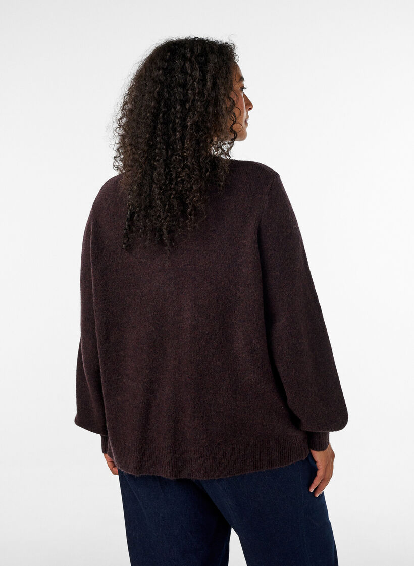 Cardigan with heart-shaped buttons, Brown, Model image number 2