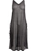 Sleeveless beach dress with eyelet embroidery and side slits, Black, Packshot image number 0