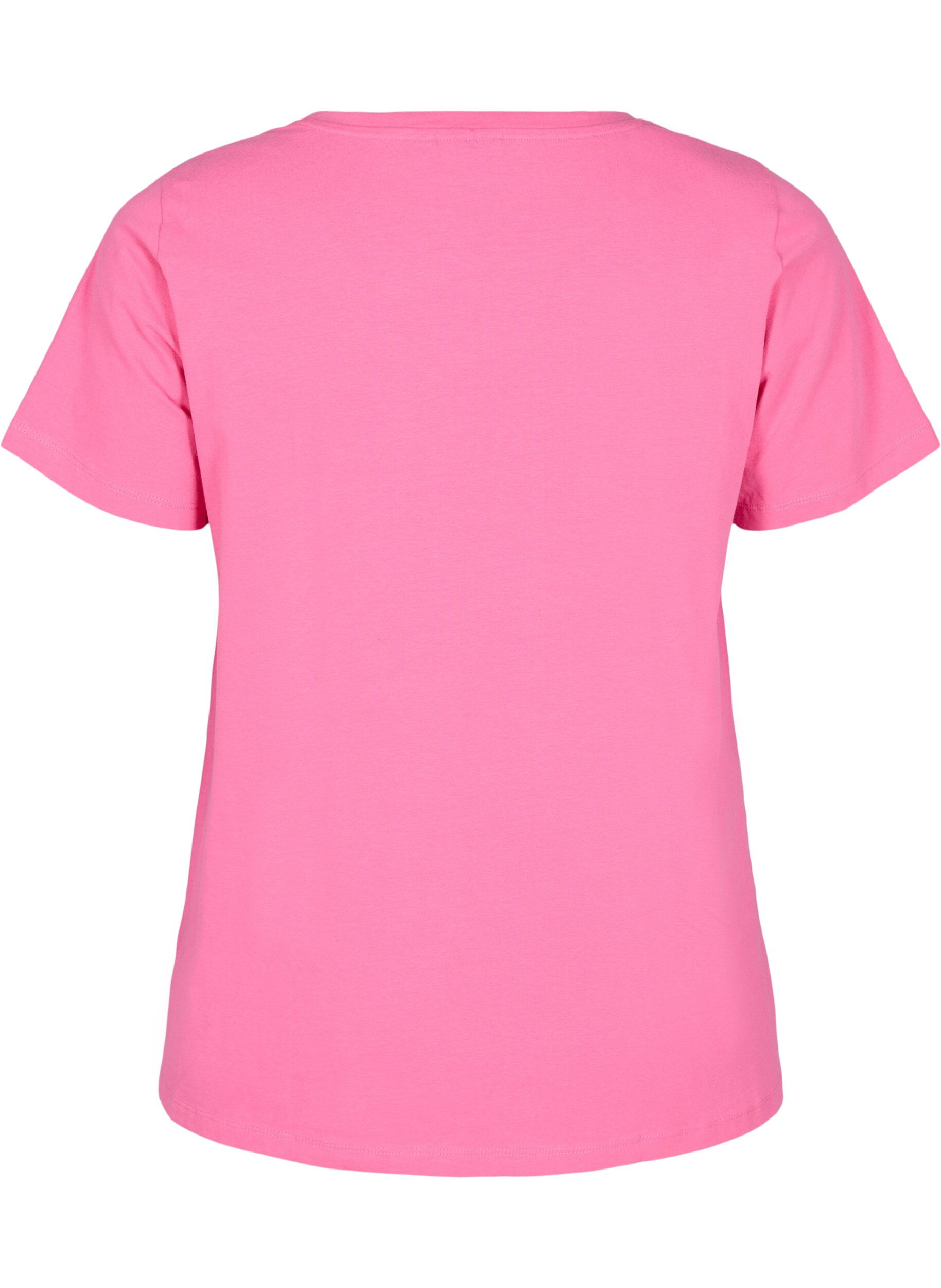 Zizzifashion Basic plain cotton t-shirt, Pink, Packshot image number 1
