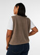 Teddy gilet with buttons and pockets, Brown, Model image number 2
