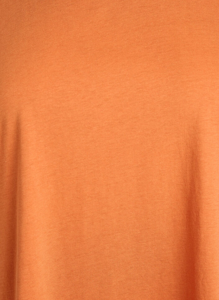 Short sleeved cotton blend t-shirt, Orange, Packshot image number 2