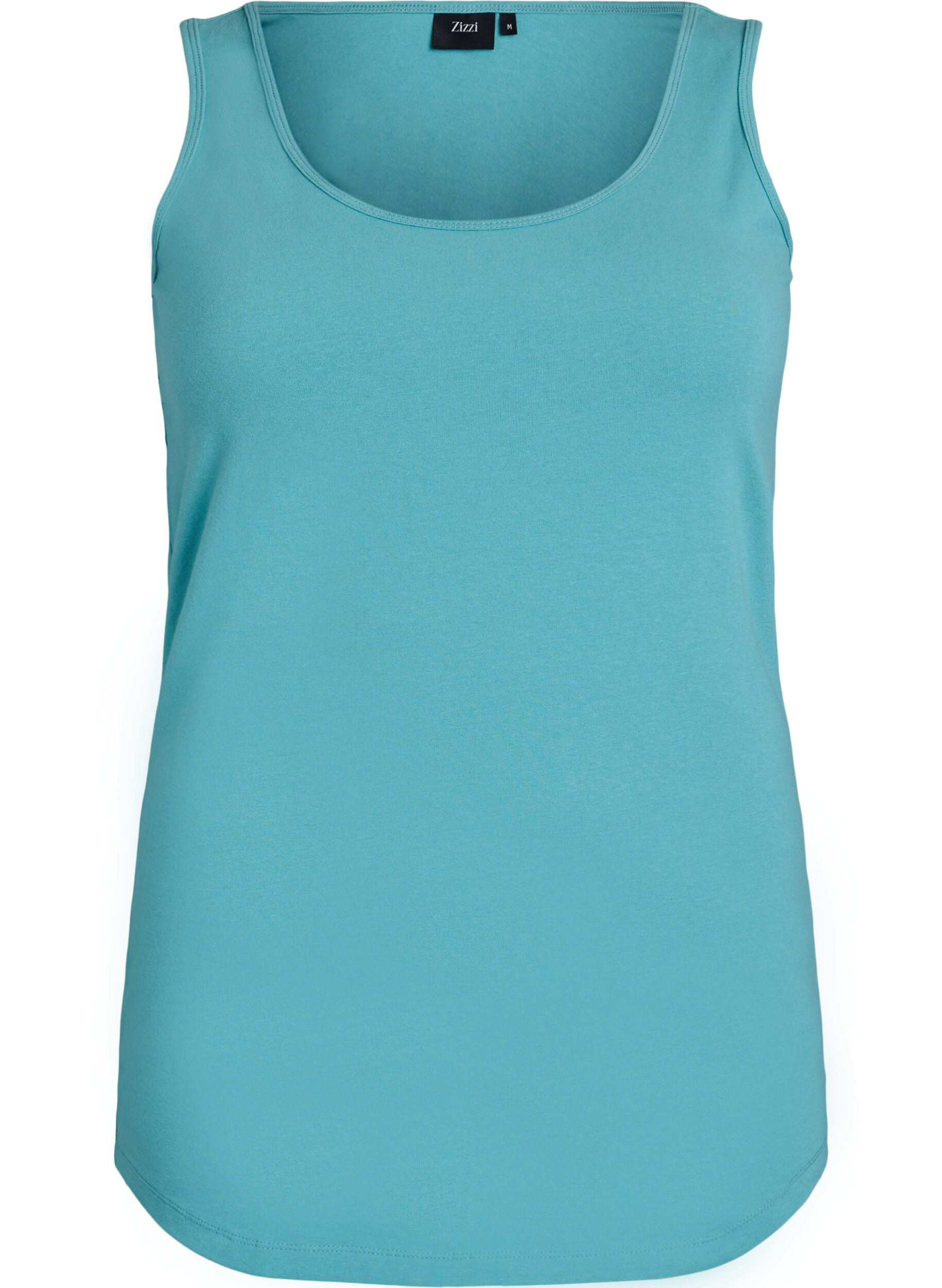 Zizzifashion Solid color basic top in cotton, Blue, Packshot image number 0