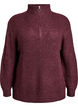 Knitted sweater with high neck and zipper, Red, Packshot image number 0