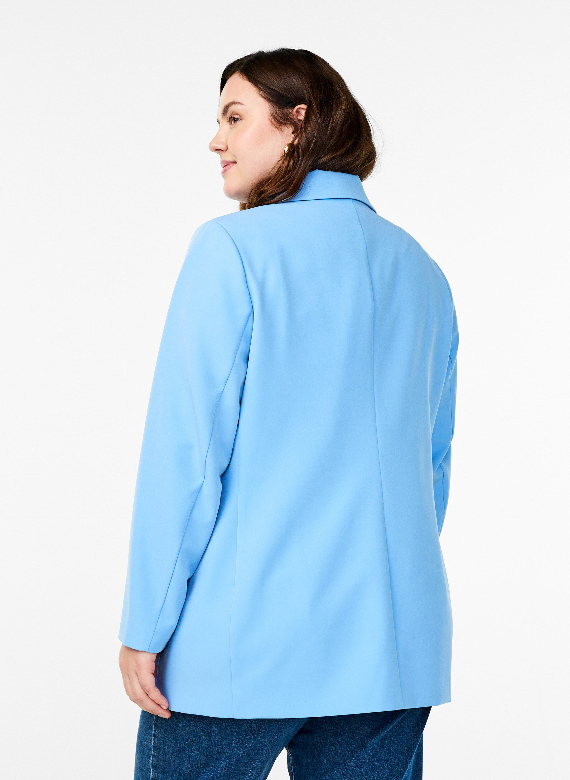 Zizzifashion Classic blazer with button closure, Light Blue, Model image number 2