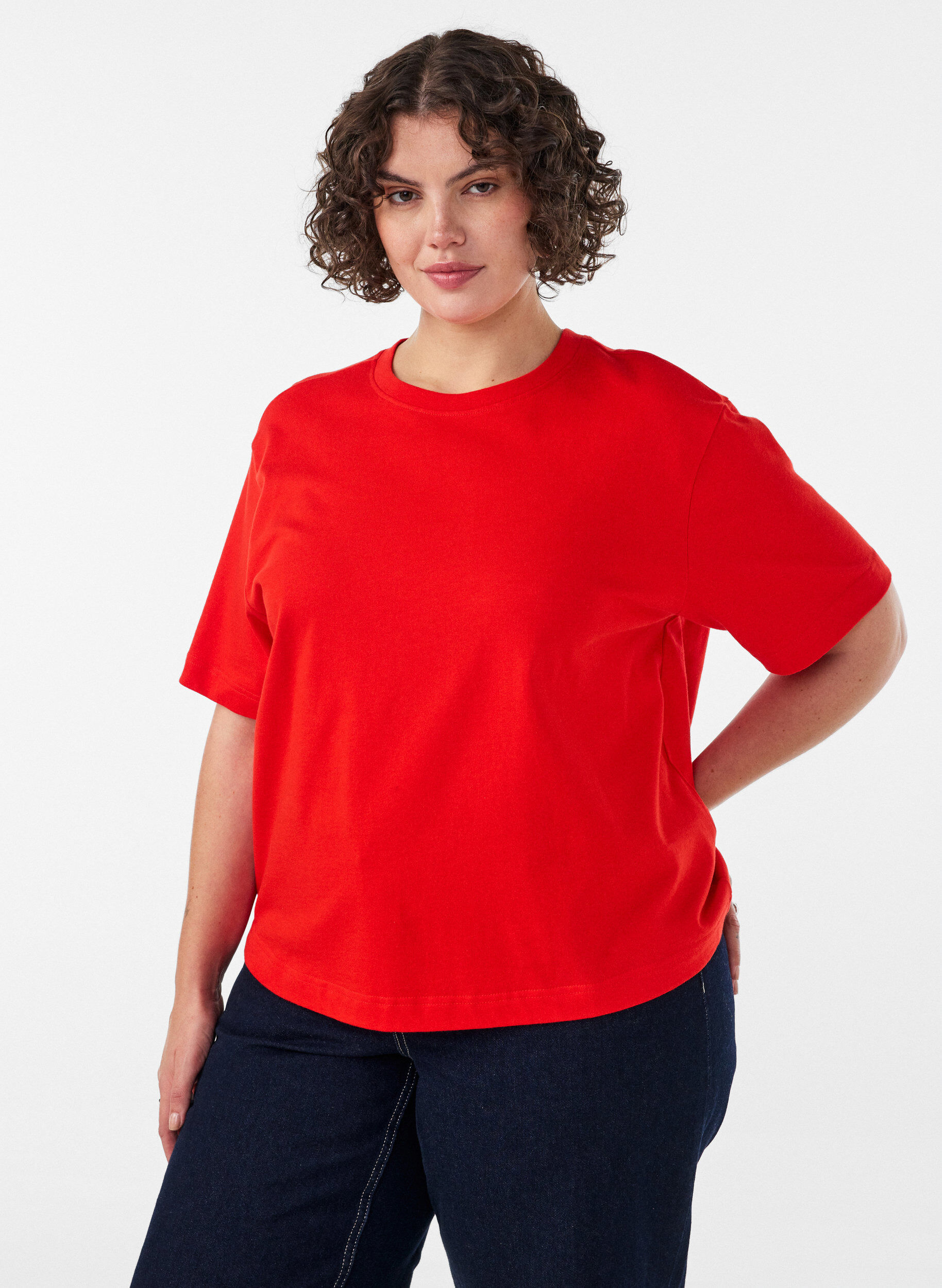 ZizzifashionBoxy cotton T-shirt, 0942, Model image number 0