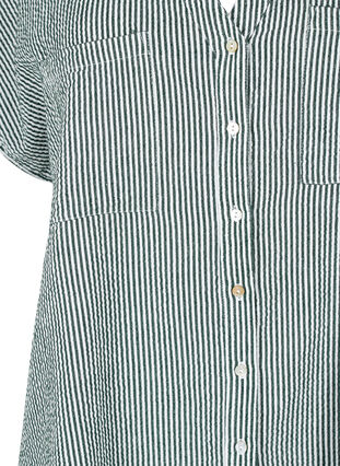 Short-sleeved cotton shirt with stripes, Scarab Stripe, Packshot image number 2