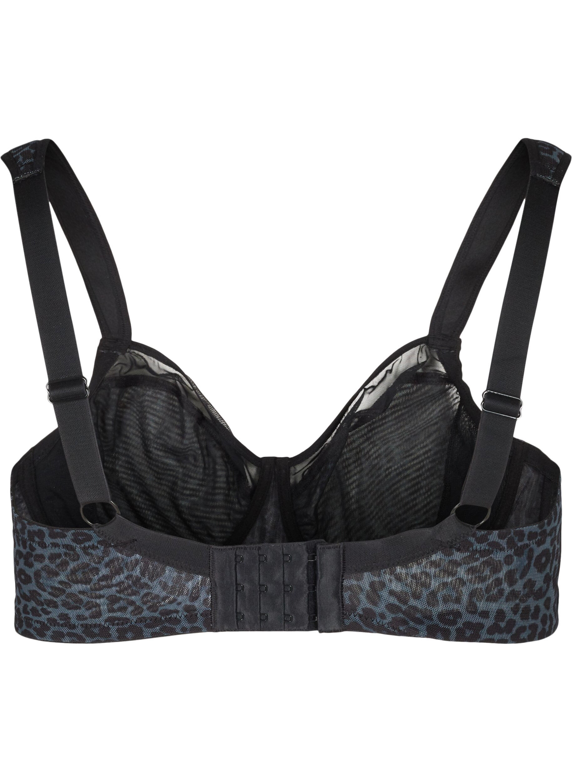 Zizzifashion Bra  with print and mesh, Grey Leopard, Packshot image number 1