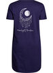 Long night T-shirt in organic cotton with print, Blue, Packshot image number 1