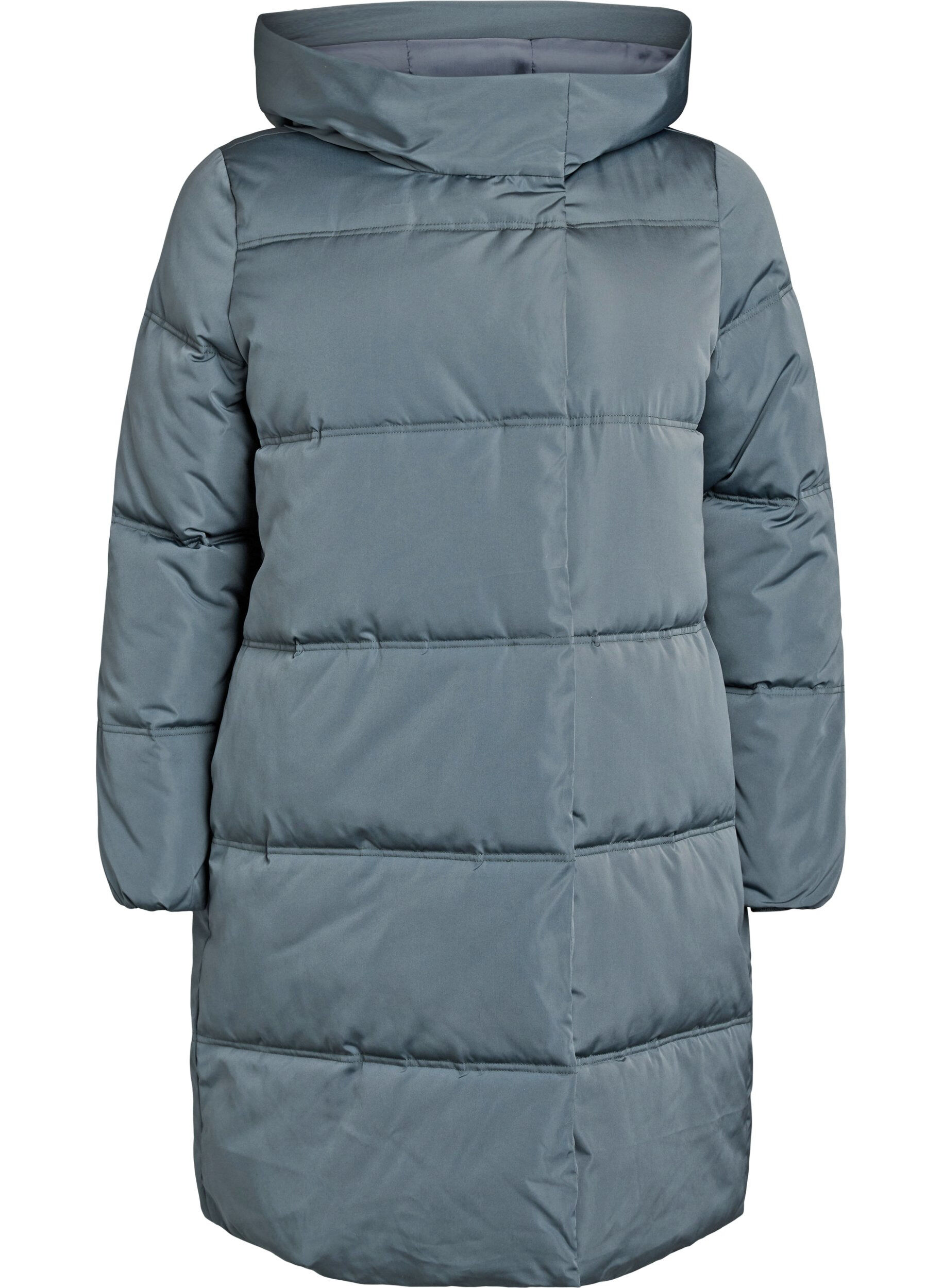 Long hooded puffer jacket
