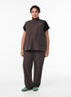 Sporty trousers with a high waist and straight legs, Brown, Model image number 0