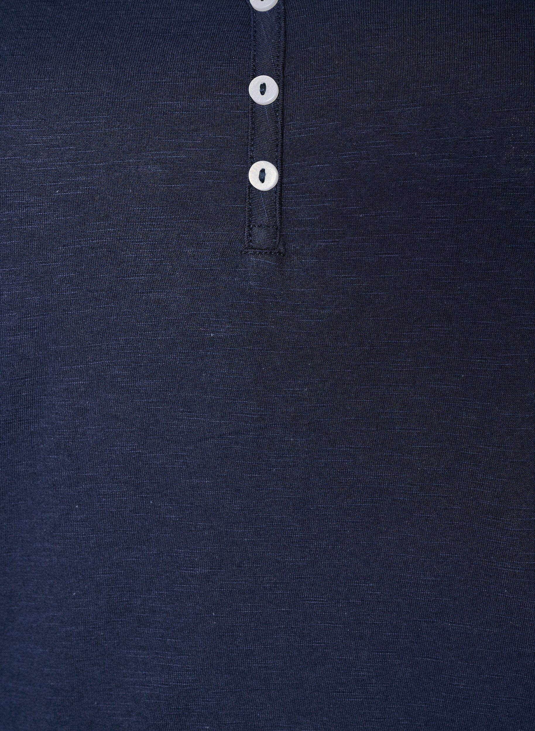 Zizzifashion Tank top in organic cotton with V-neck and buttons, Blue, Packshot image number 2