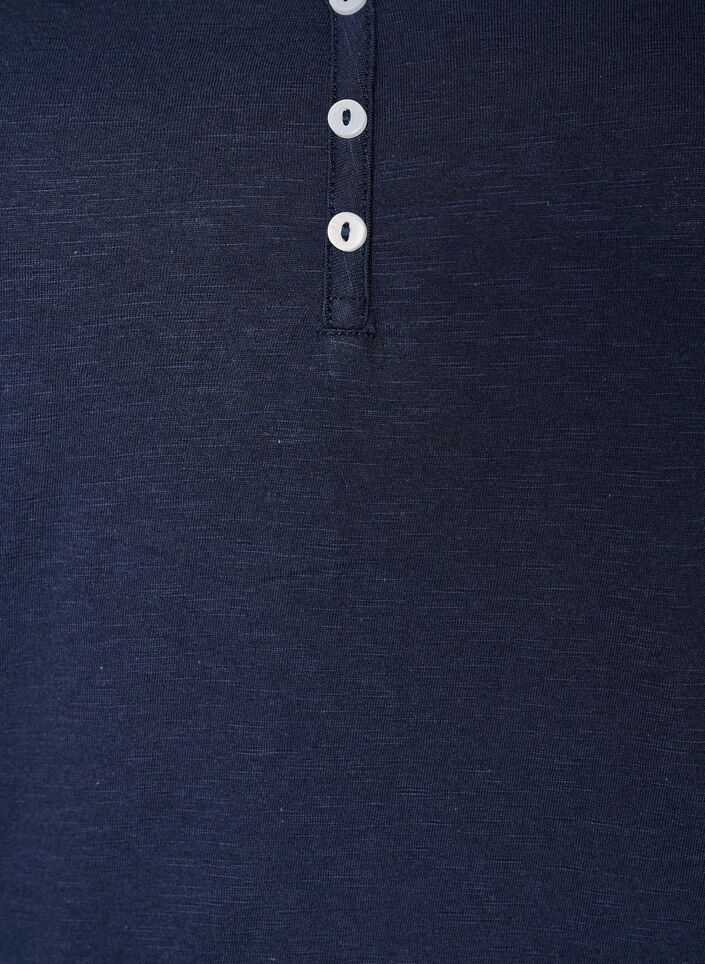 Tank top in organic cotton with V-neck and buttons, Blue, Packshot image number 2