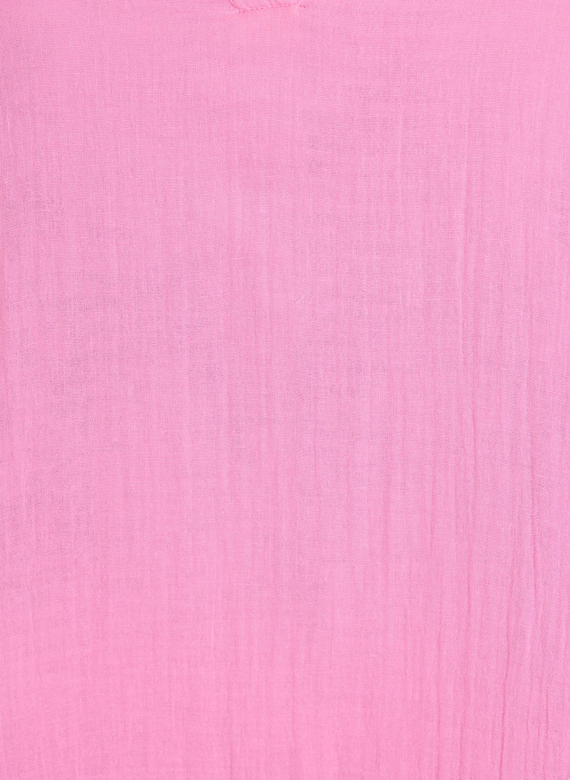 Zizzifashion Short A-line dress in cotton muslin, Pink, Packshot image number 2