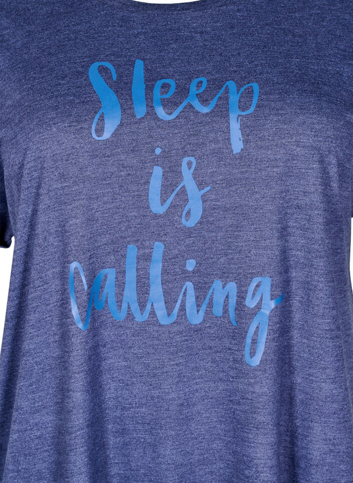 Short sleeve nightgown with text print, , Packshot image number 2