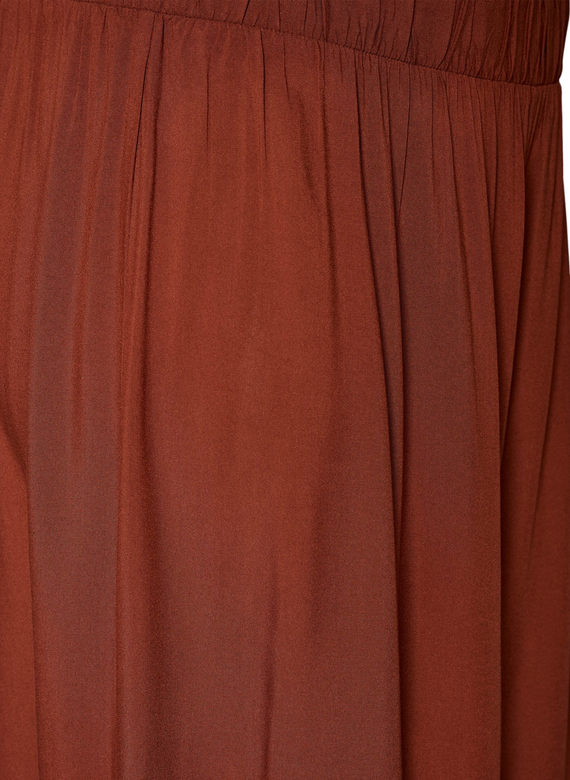 Zizzifashion Culottes in viscose with a high waist and wide legs, Red, Packshot image number 2