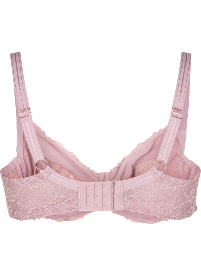 Full cover bra in mesh with lace, Rose, Packshot image number 1